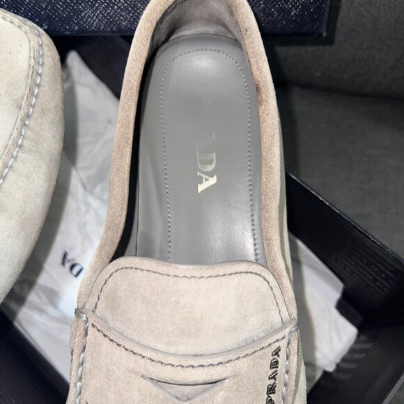 PRADA Men\'s Grey Suede Leather Loafers - Size 8.5 Italy / US 9.5-10 main image 8